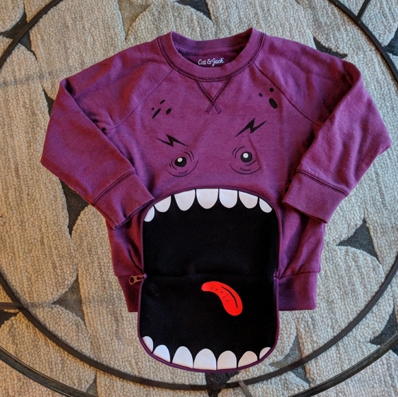 Jack Monster Mouth Pocket Sweatshirt 3t 